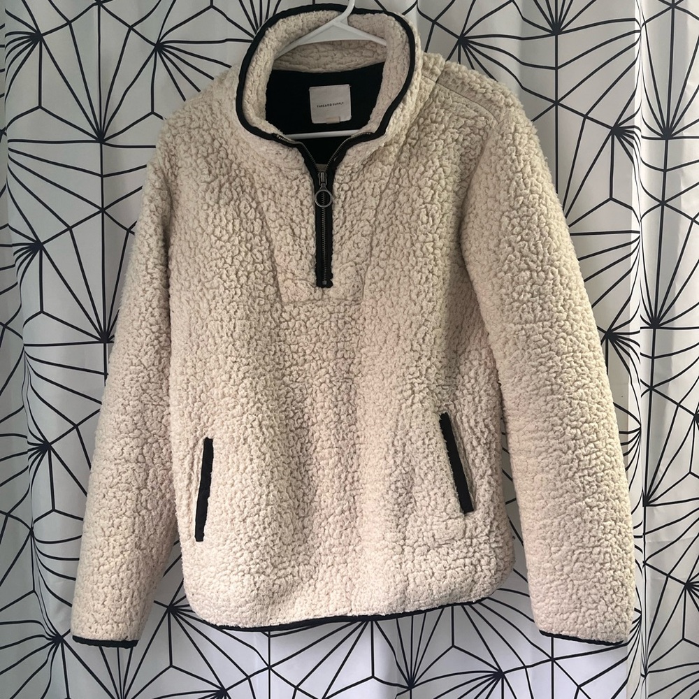Thread & Supply Cream Sherpa Pullover